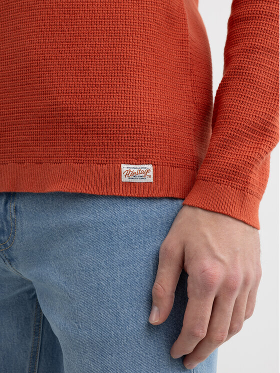 BIG STAR BIG STAR Sweter NEILON Pomarańczowy Basic Fit