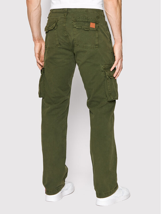 Alpha Industries Alpha Industries Spodnie materiałowe Jet 101212 Zielony Straight Fit