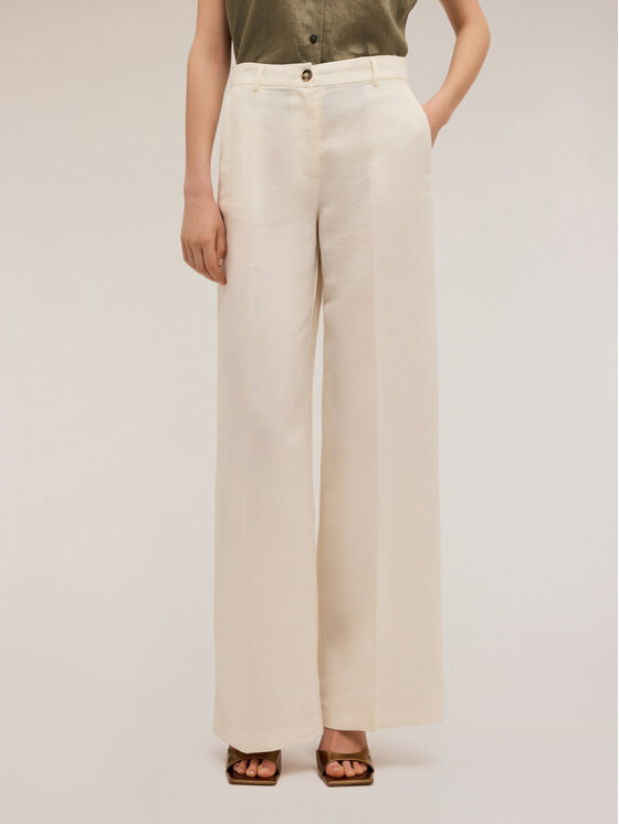 Motivi Motivi Pantaloni di tessuto P296Q003957N011 Bianco Over Fit