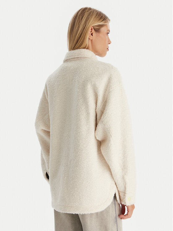 Roxy Roxy Fleecová mikina Chloe Kim Polar Shacket ERJPF03231 Écru Regular Fit