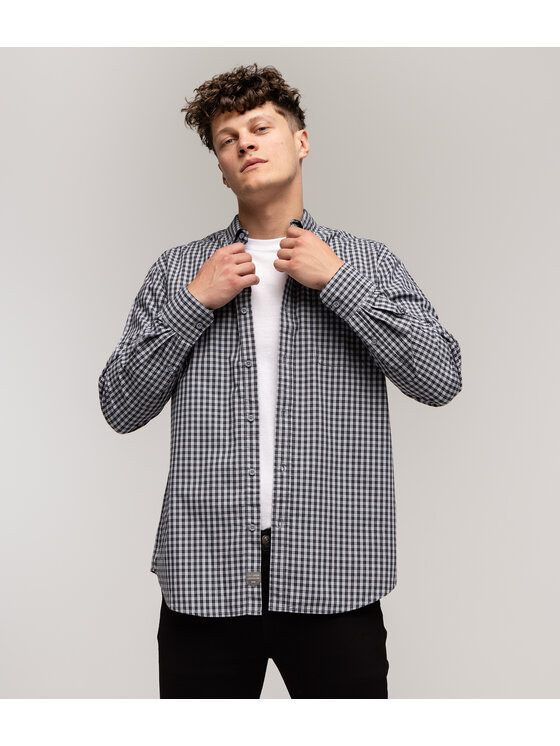 Lee Cooper Lee Cooper Koszula NEW TENBY Szary Comfort Fit