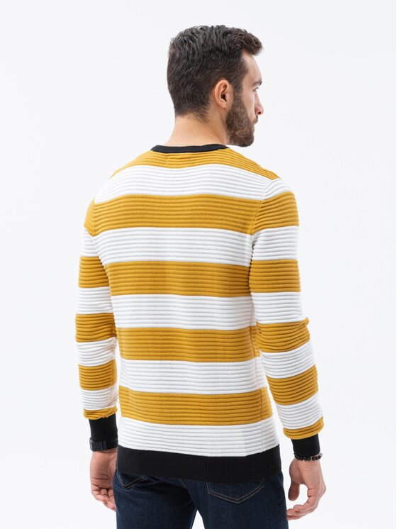 Ombre Ombre Sweter E189 Złoty Regular Fit
