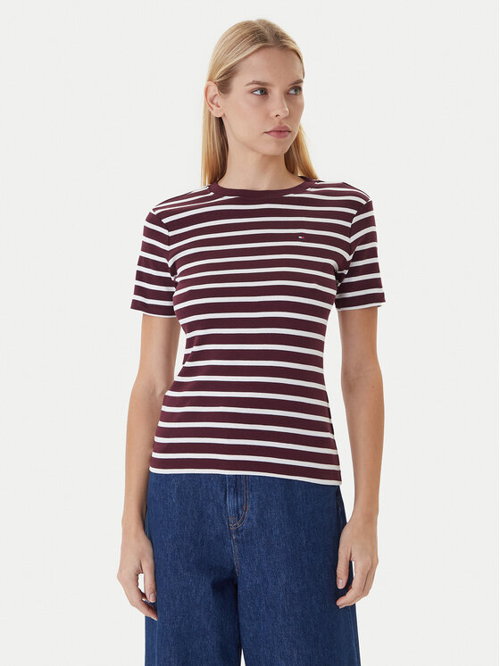 Tommy Hilfiger Tommy Hilfiger T-shirt New Cody WW0WW40587 Tamnocrvena Slim Fit