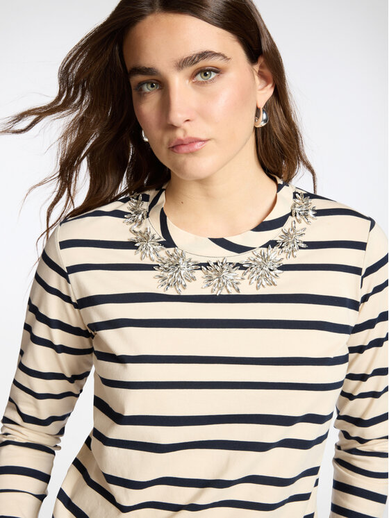 Elena Mirò Elena Mirò Bluzka G001Z000626N001 Kremowy Regular Fit