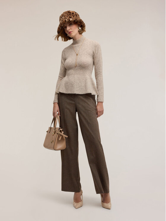 Motivi Motivi Pantaloni di tessuto P01UQ004626N0Z2 Marrone Over Fit