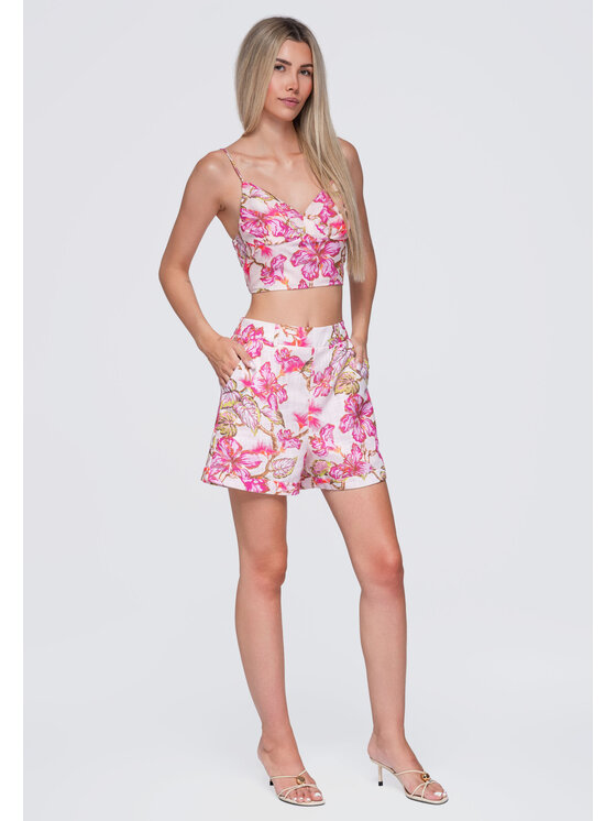 Ombre Ombre Szorty materiałowe OW-ST-E0028 Różowy Relaxed Fit