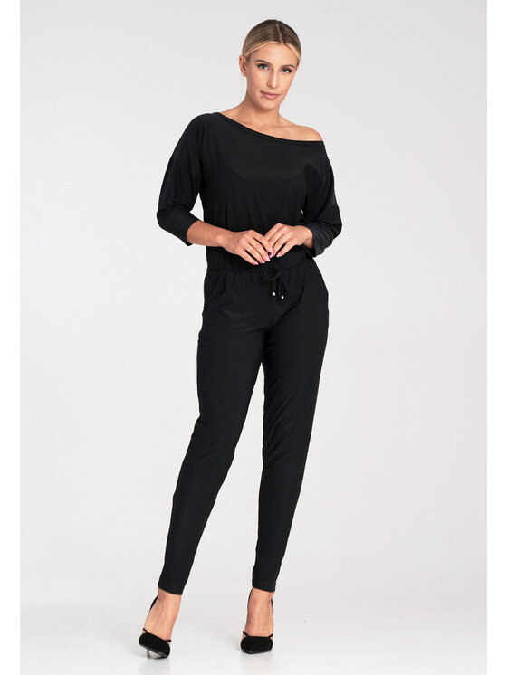 FIGL FIGLFIGL Jumpsuit M1030 Nero Regular Fit