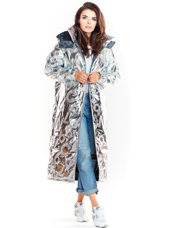 Awama Awama Giacca da donna A338 Argento Basic Fit