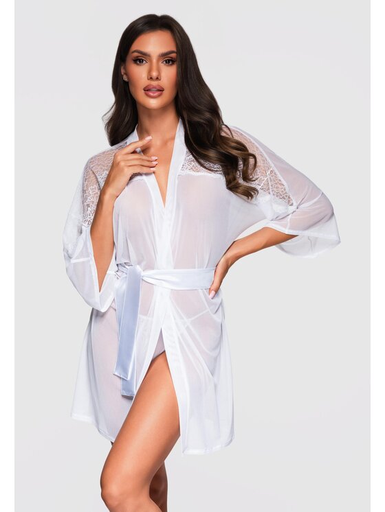Ombre Ombre Szlafrok LW-NWRB-0102 Biały Regular Fit