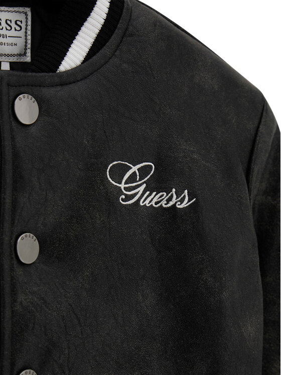 Guess Guess Kurtka bomber N6YL04 W2663 Czarny Regular Fit