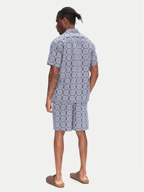 Jack&Jones Jack&Jones Set Hemd und Stoffshorts Seersucker 12284648 Blau Relaxed Fit