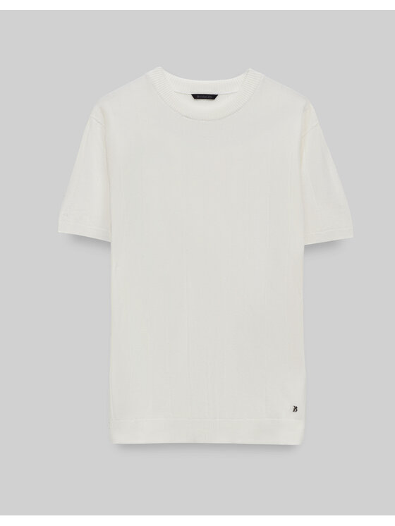 Borgio Borgio T-Shirt paspardo Biały Classic Fit