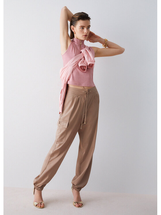 Liu Jo Liu Jo Spodnie materiałowe TA6154TS92261412 Beżowy Regular Fit