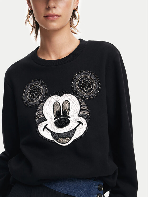 Desigual Desigual Pulóver Mickey Yeah! 24WWSK10 Fekete Regular Fit