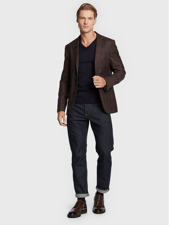 BOSS Boss Sweter Melba-P 50468261 Granatowy Slim Fit
