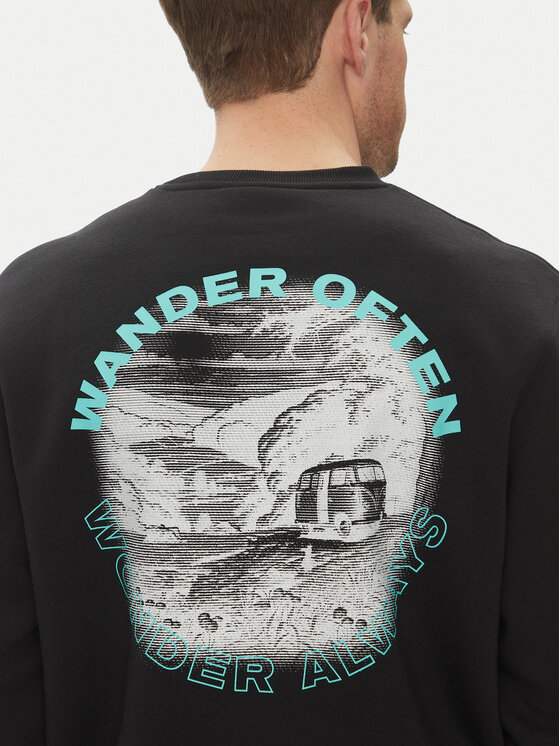 Hunter Hunter Μπλούζα May HARM0058251 Μαύρο Relaxed Fit
