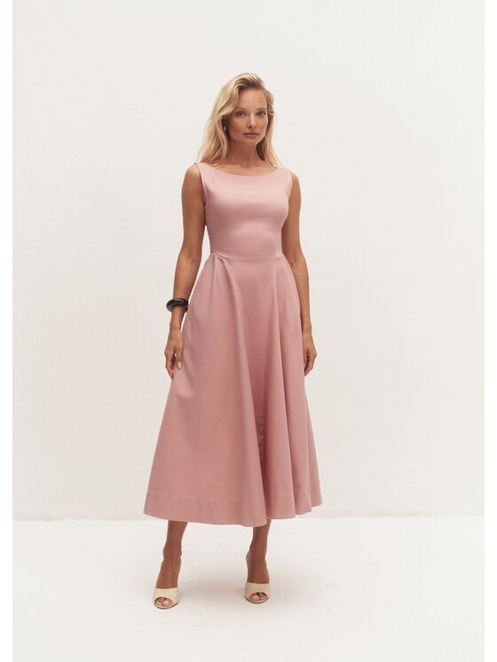 Le Collet Le Collet Sukienka koktajlowa VEZIA Różowy Extra Slim Fit