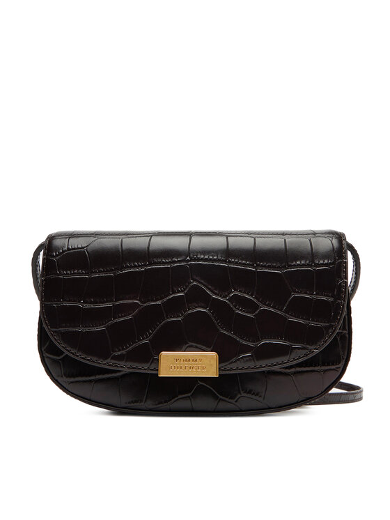 Tommy Hilfiger Torebka Party Le Mini Crossover Croc AW0AW18203 Brązowy