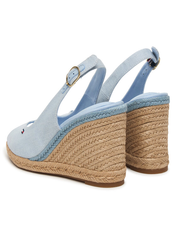 Tommy Hilfiger Tommy Hilfiger Espadrilles Flag High Wedge Espad Slingback FW0FW09343 Kék