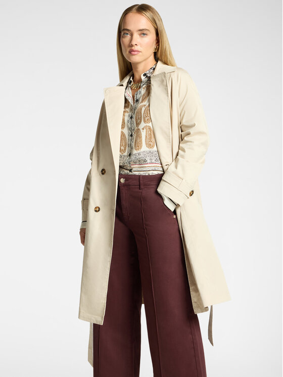 Elena Mirò Elena Mirò Cappotto invernale F244P000187N002 Crema Regular Fit
