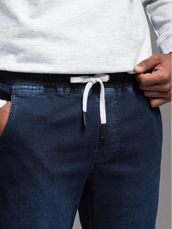 Ombre Ombre Joggers kalhoty OM-PADJ-0156 Modrá Regular Fit