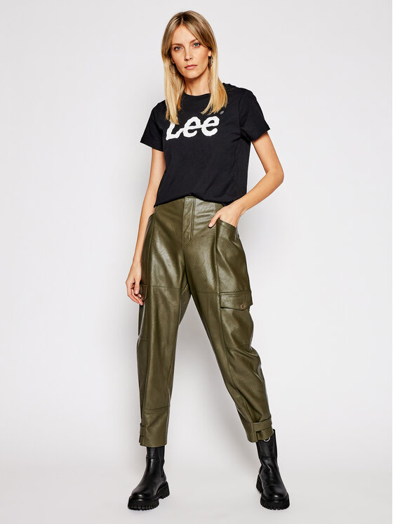 Lee Lee T-särk Logo Tee L42UER01 112109467 Must Regular Fit