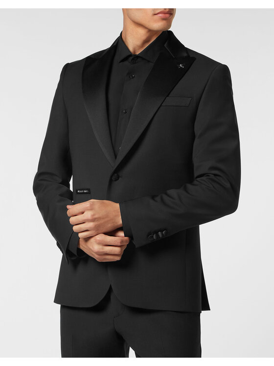 PHILIPP PLEIN PHILIPP PLEIN Marynarka 20669 Czarny Fitted Fit
