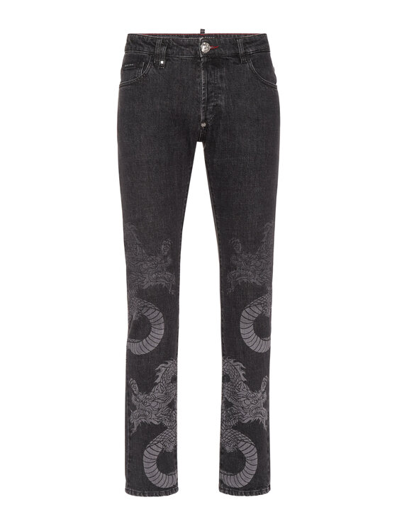 PHILIPP PLEIN PHILIPP PLEIN Jeansy 20041 Šedá Straight Leg