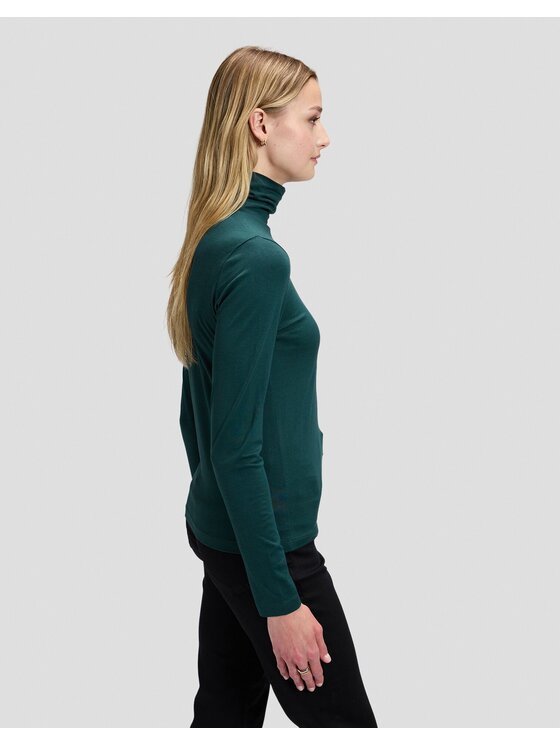 Lee Lee Sweter LS TURTLE NECK Zielony Slim Fit