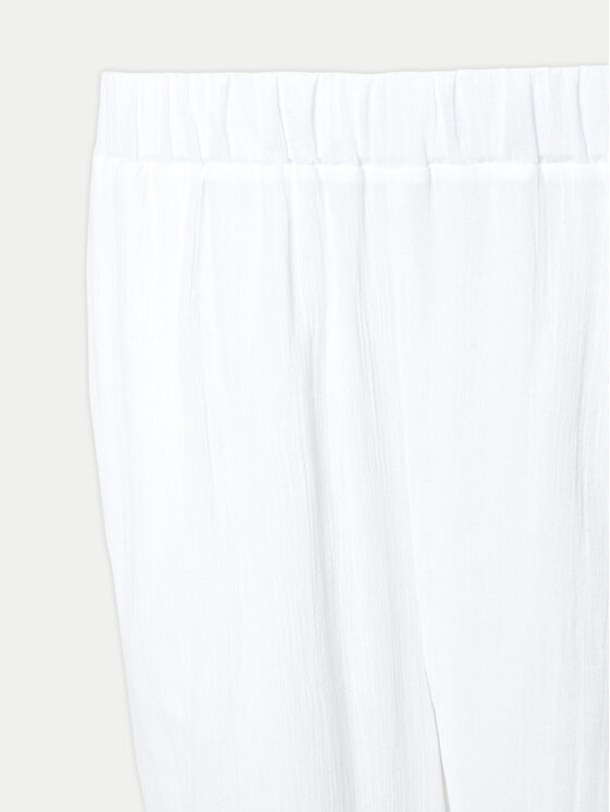 Seafolly Seafolly Spodnie materiałowe Crinkle 55430-PA Biały Regular Fit