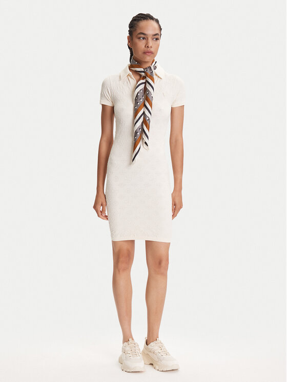 Guess Guess Každodenní šaty V5YK05 Z3OA0 Écru Regular Fit