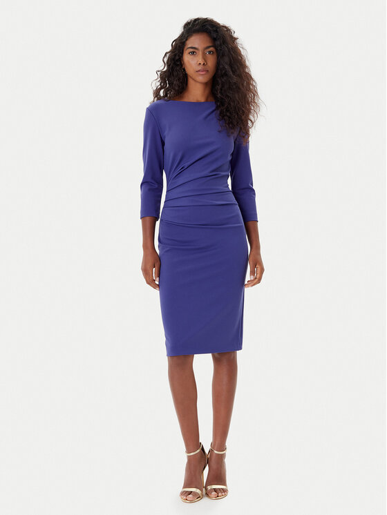 Rinascimento Sukienka koktajlowa CFC0126154003 Fioletowy Slim Fit