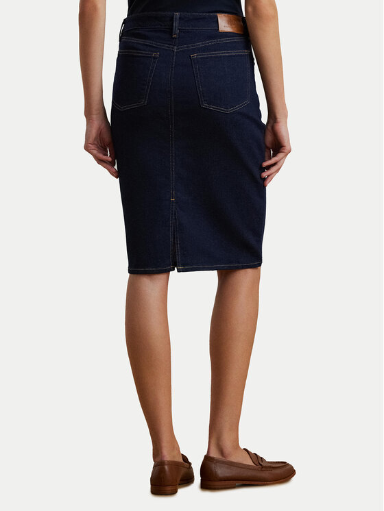 LAUREN RALPH LAUREN LAUREN RALPH LAUREN Džínová sukně 200813134001 Tmavomodrá Straight Fit