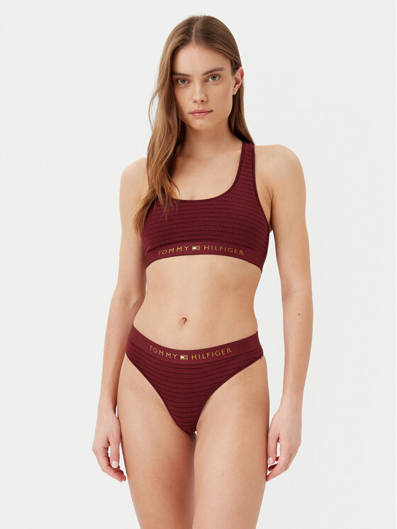 Tommy Hilfiger Tommy Hilfiger Top UW0UW05587 Tamnocrvena Slim Fit