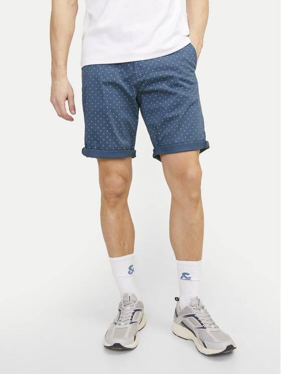 Jack&Jones Bavlnené šortky Bowie 12230336 Modrá Regular Fit