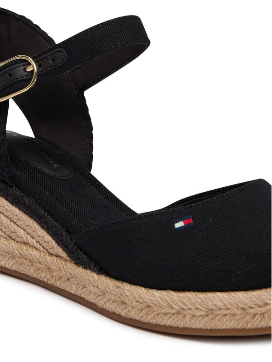 Tommy Hilfiger Tommy Hilfiger Espadrilky Mid Wedge Espad Closed Toe FW0FW09233 Černá