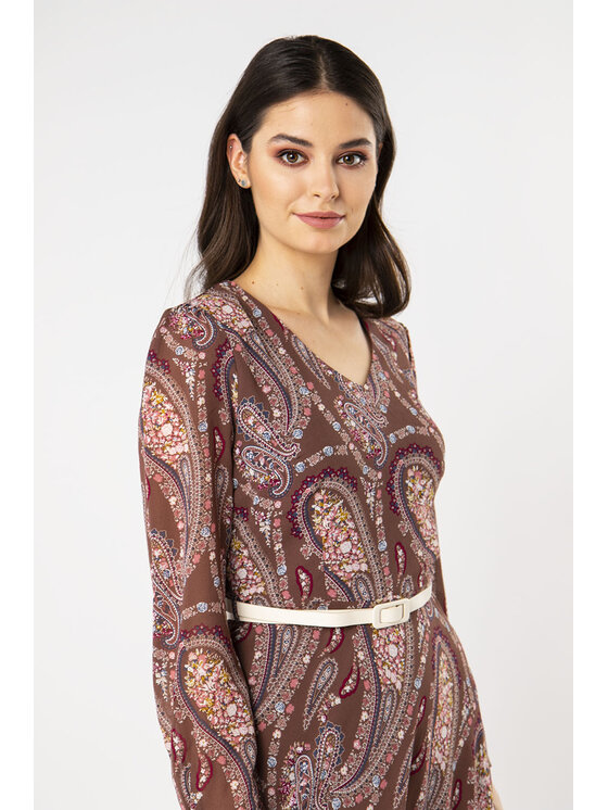 QUIOSQUE QUIOSQUE Každodenné šaty MISS PAISLAY DRESS Hnedá Regular Fit