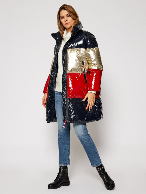 Tommy Hilfiger Vatovan bunda Colorblock WW0WW29335 Barevn Loose