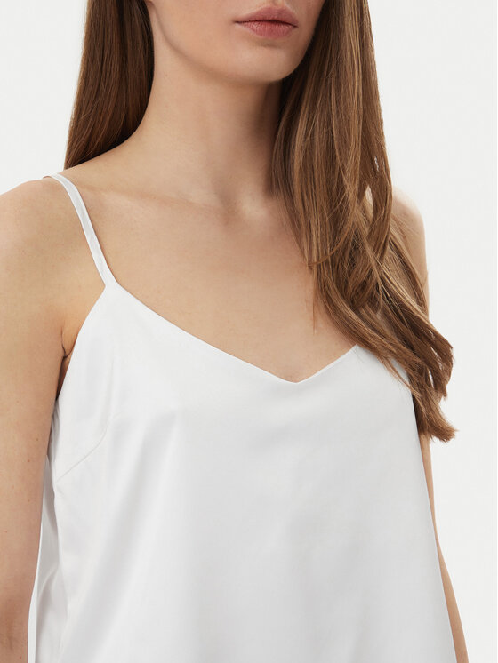 Simple Simple Top 62TSLED102 Biały Regular Fit