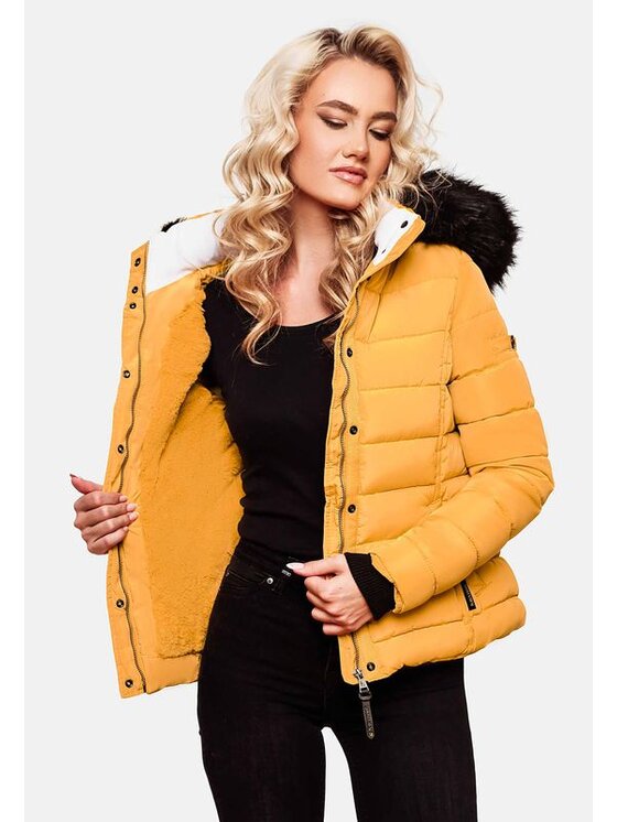 Navahoo Navahoo Kurtka zimowa Miamor Żółty Casual Fit