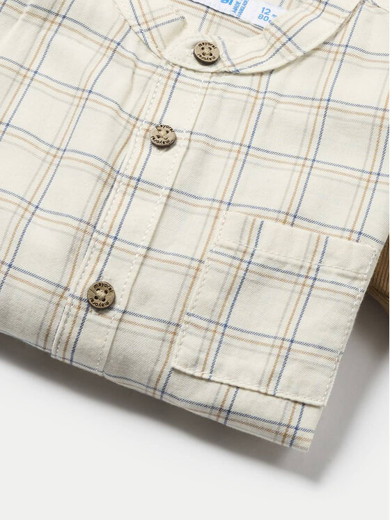 Mayoral Mayoral Completo camicia e pantaloni di tessuto 2545 Beige Regular Fit