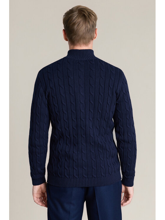 Lancerto Lancerto Sweter Joseph SW073226000002 Granatowy Regular Fit