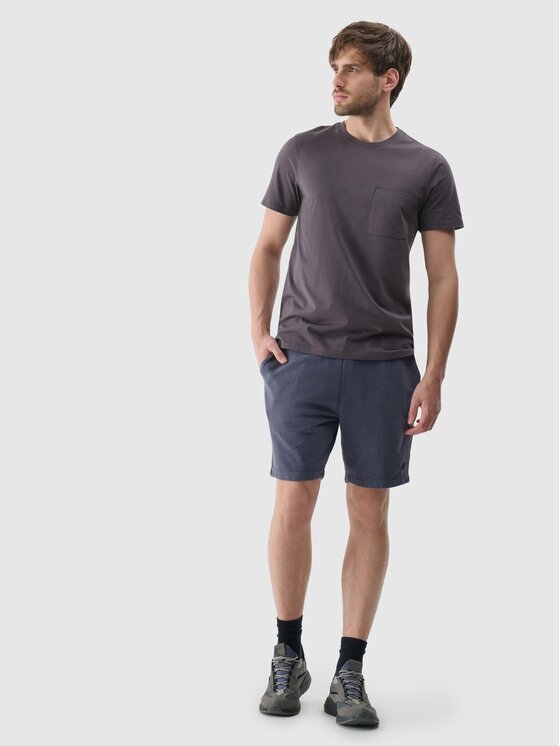 4F 4F T-Shirt 4FWspring_summer_2025TTSHM2074 Brązowy ciemny Regular Fit