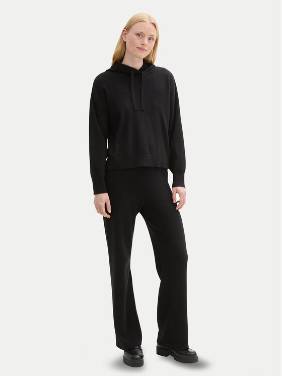 Tom Tailor Denim Tom Tailor Denim Pletene hlače 1043355 Črna Straight Fit