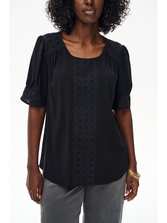 blue shadow blue shadow Bluzka Femi Czarny Regular Fit