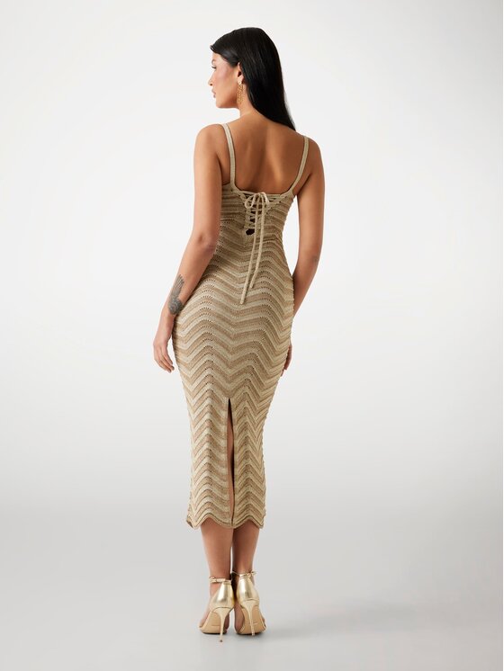 Guess Guess Každodenní šaty 176139 Zlatá Classic Fit