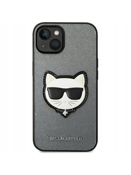 KARL LAGERFELD KARL LAGERFELD Etui na telefon Saffiano Patch Srebrny