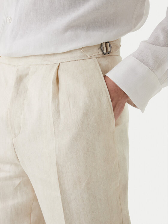 BOSS BOSS Штани з тканини H-Perino 50563231 Бежевий Relaxed Fit