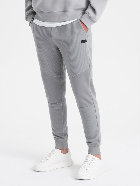 Ombre Ombre Teplákové kalhoty OM-PASK-0127 Šedá Regular Fit