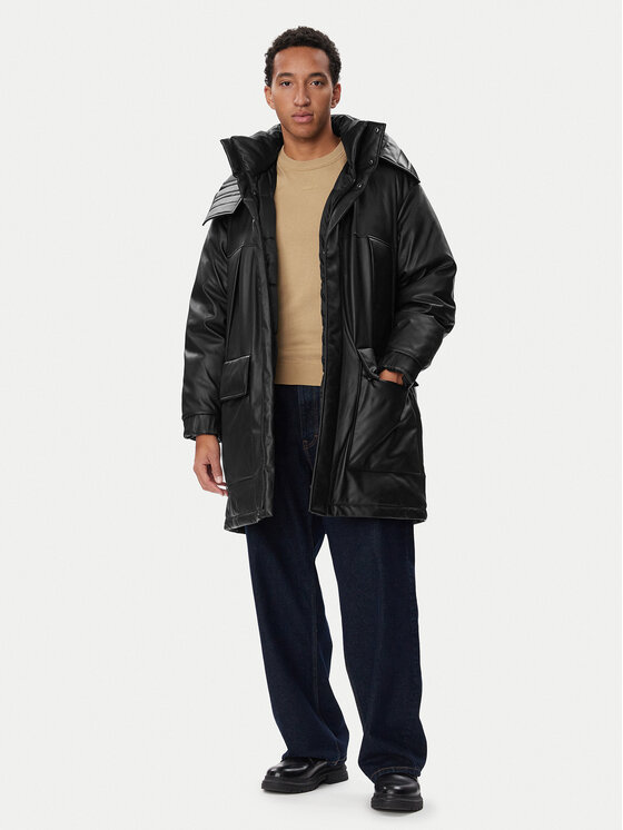 HUGO HUGO Jakna od imitacije kože Misian2441 50522494 Crna Relaxed Fit
